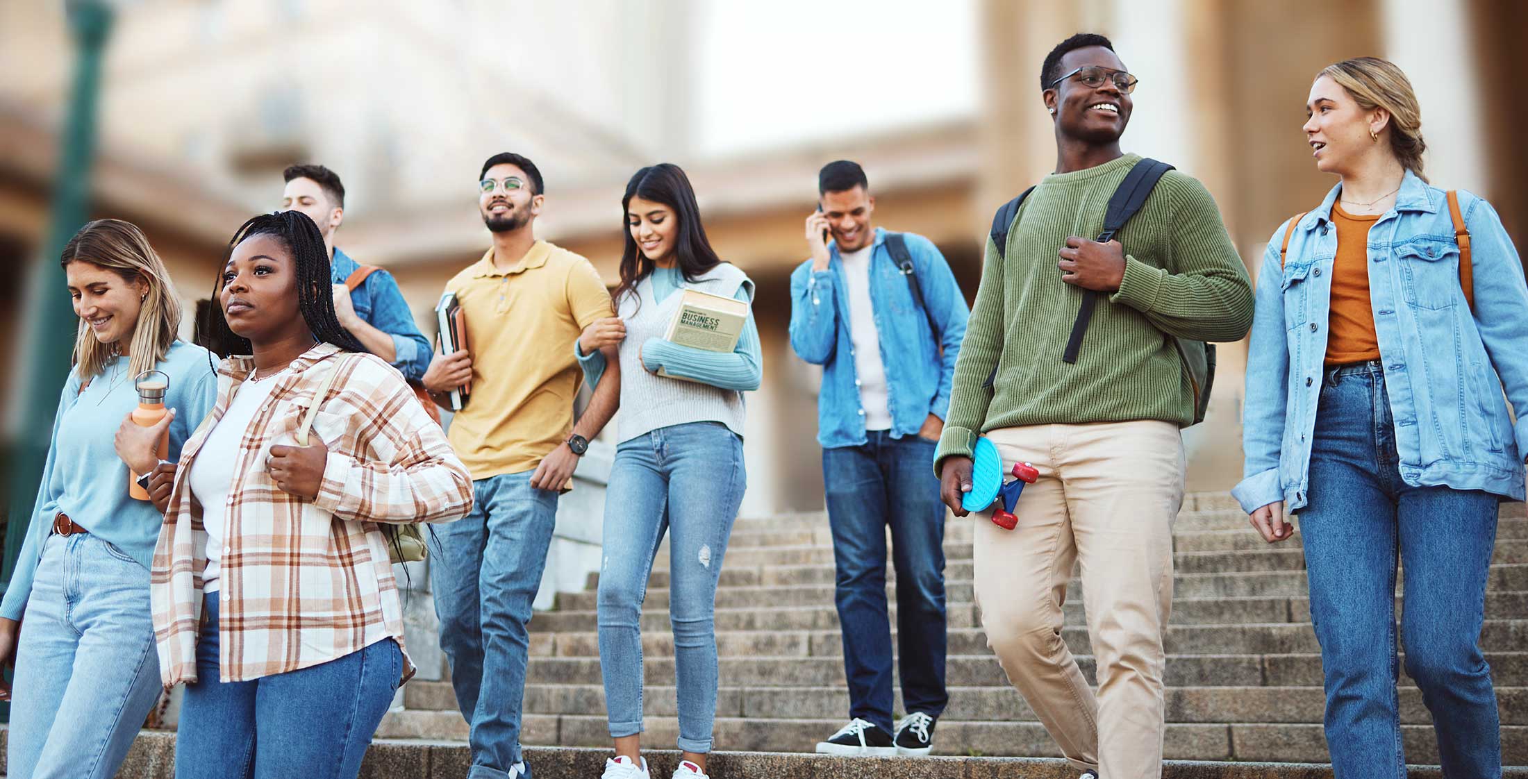 Students walking