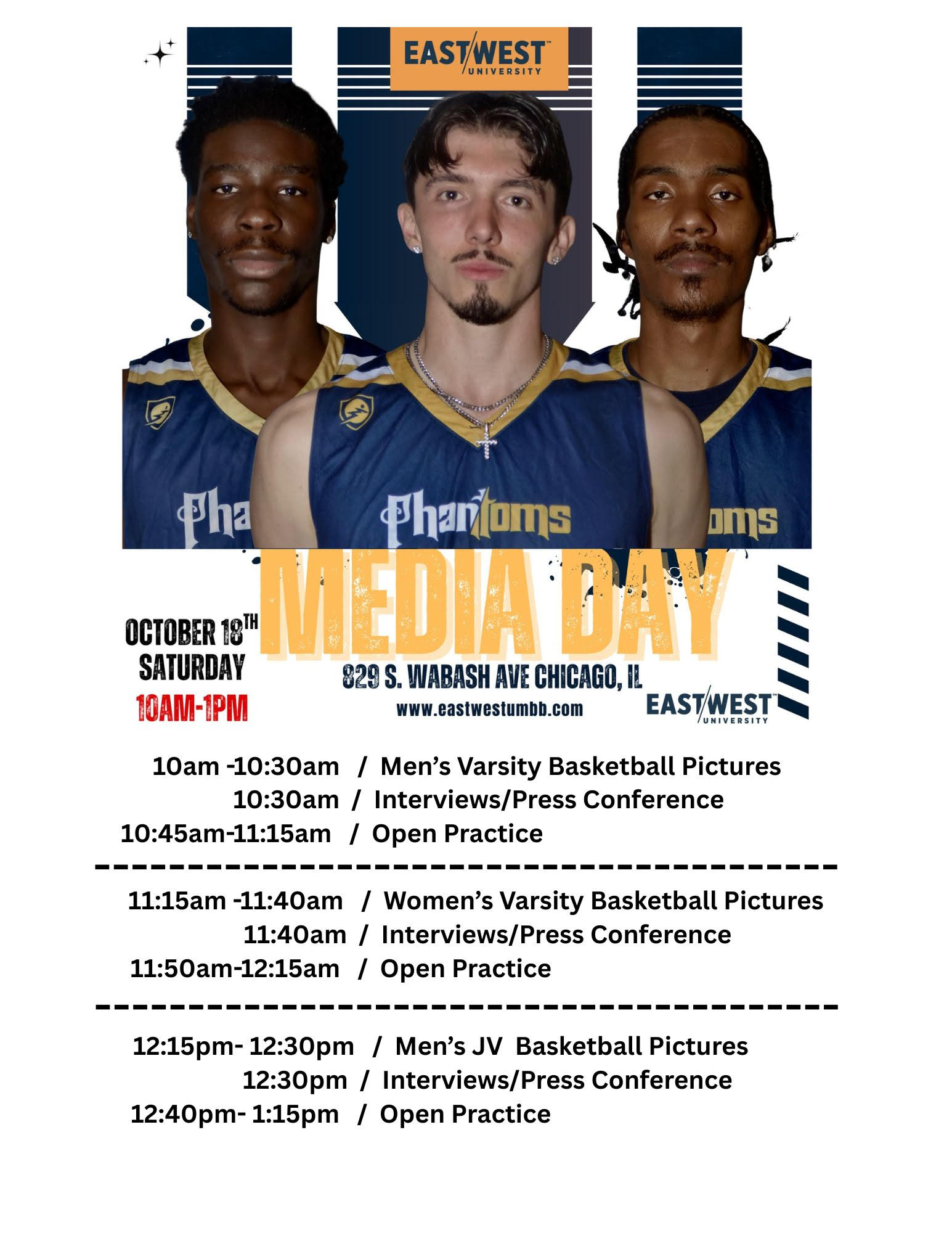 Media Day Itinerary